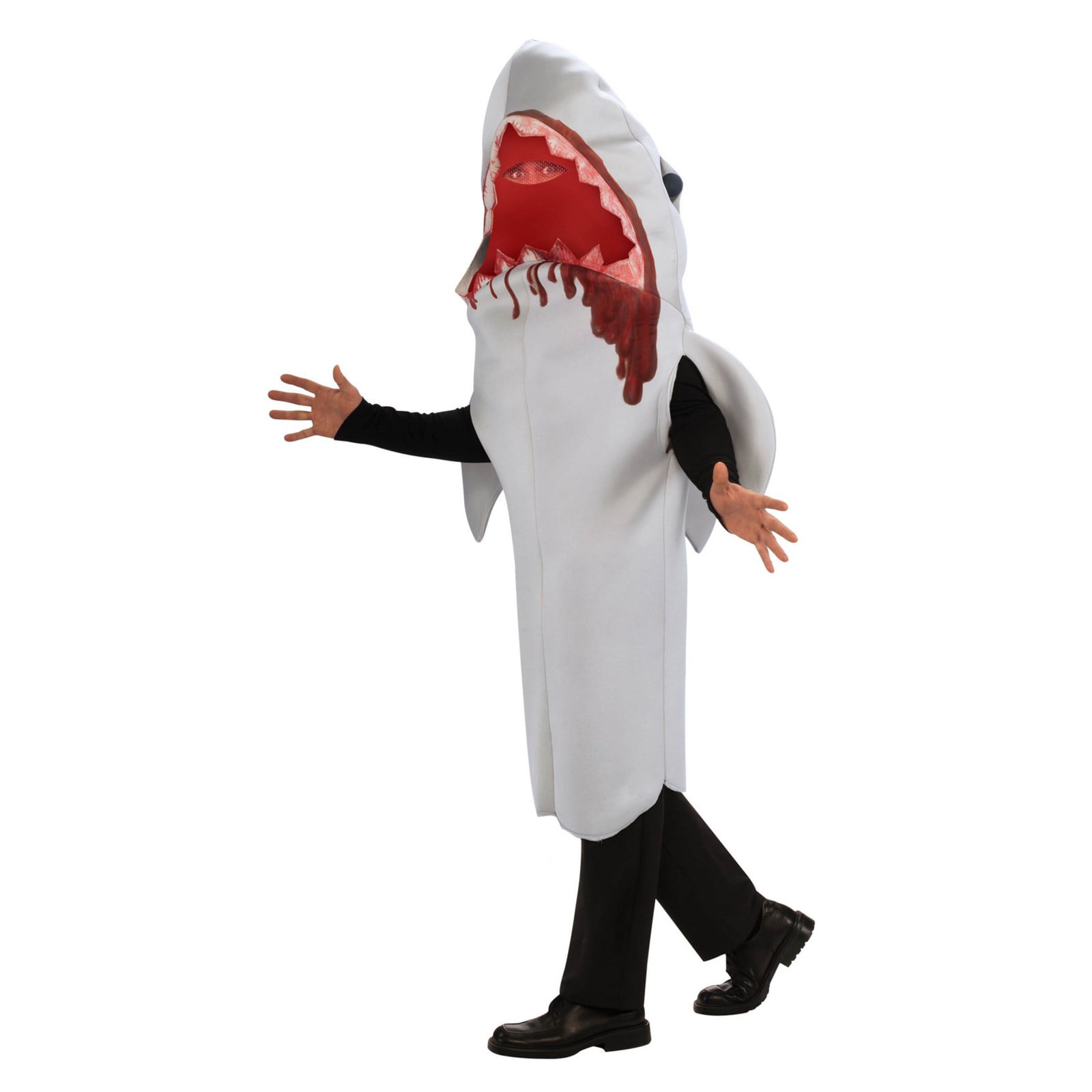 Mens Grey Shark Attack Bite Fancy Dress Costume Surfer Halloween Party Outfit Ne 