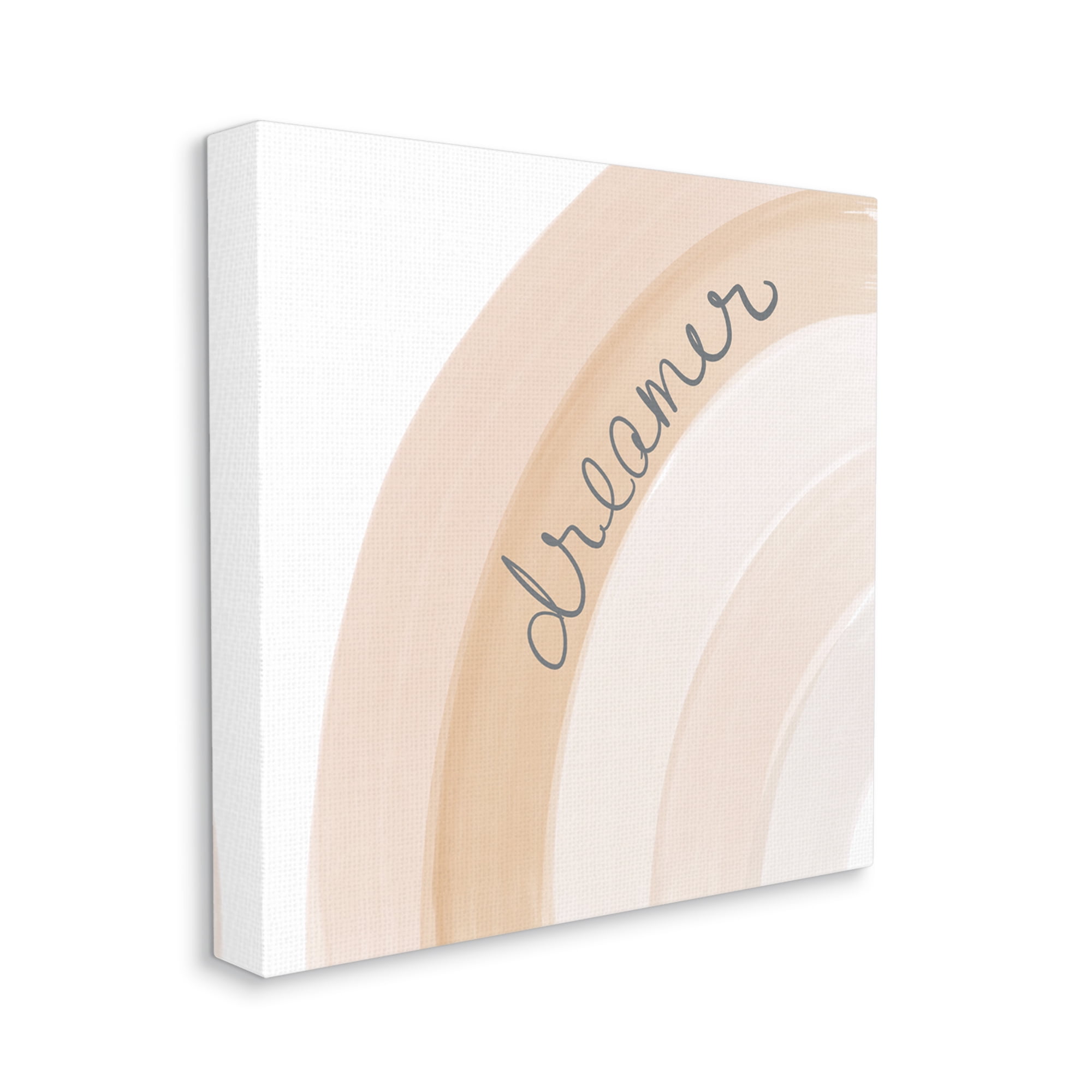 Stupell Industries Dreamer Cursive Calligraphy Pastel Rainbow Stripes Graphic Art Gallery Wrapped Canvas Print Wall Art, Design by Emily Navas