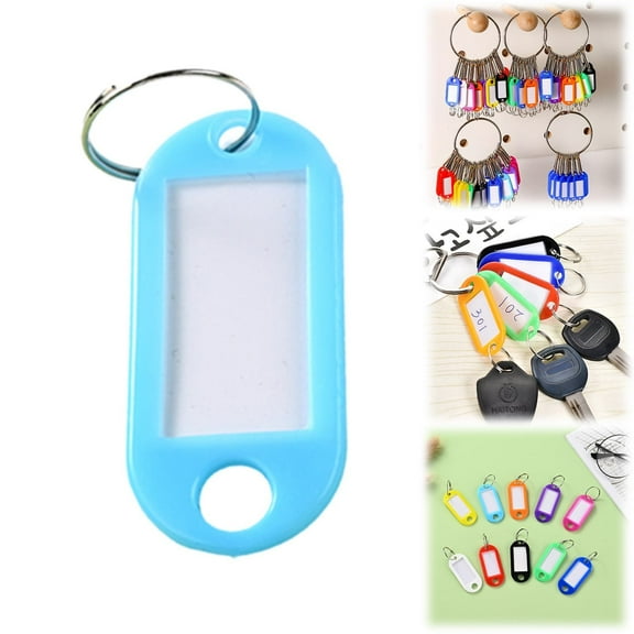 2026 Colorful Plastic Key Tags with Keychain – Writable Luggage & Hotel Room Number Labels, Assorted Bright Colors (Plastic)