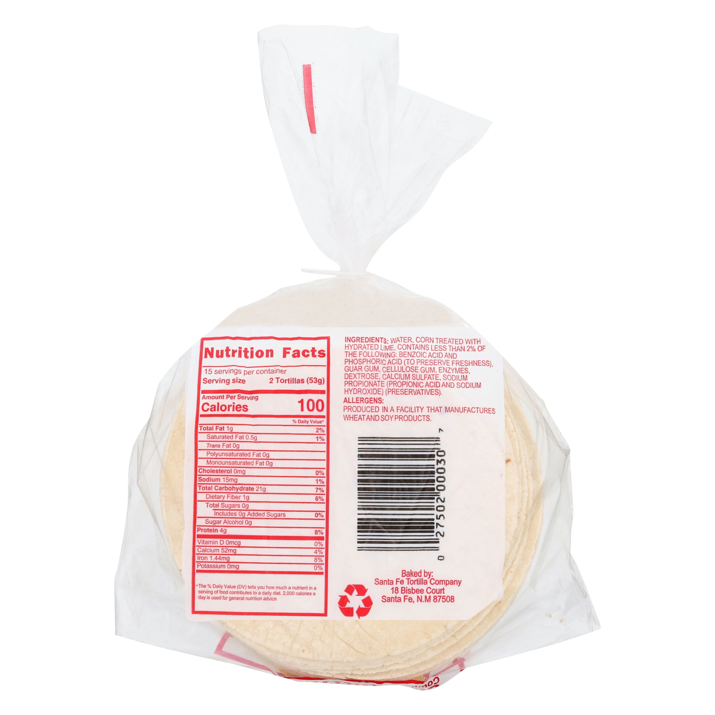 New Mexico Tortilla Company Gluten-Free White Corn Tortillas, 30 Count (28 oz)