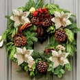thumbnail image 4 of 15 piezas de flores de nochebuena artificiales con purpurina navideña Ormromra decoraciones de flores para bodas 8,7 pulgadas adornos para árboles de Navidad, 4 of 5