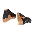 thumbnail image 4 of Suokom Summer Plus Size Retro Round Toe Color Matching Women's Casual Wedge Sandals A-Black 6, 4 of 9