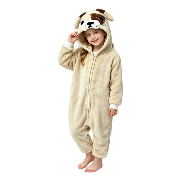 KAUOD Animal Onesie Kids Boys Girls Halloween Warm Plush Jumpsuit Fall Winter Warm Outfits Toddler Birthday Party Outfits Clothes