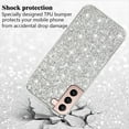 thumbnail image 4 of Compatible with Samsung S22 Case Glitter Shockproof, for Samsung Galaxy S22 Phone Case Bling Sparkly Soft TPU and PC Silicone Shiny Girl Women Thin Protective Cover (Silver), 4 of 14