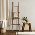 thumbnail image 3 of LuxenHome Solid Wood Natural 4-Rung 59-Inch Tall Blanket Ladder, 3 of 8