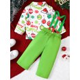 thumbnail image 4 of Elippeo Boys Autumn 2PCS Outfit Sets Long Sleeve Lapel Christmas Balls Print Tops Suspender Pants Sets  12 18 24 Months 3 4 5 Years, 4 of 10