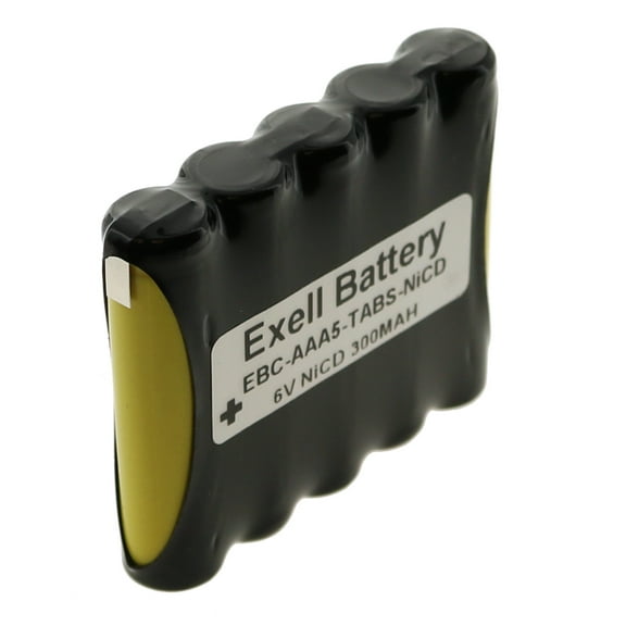 Exell 6V 300mAh NiCD Battery Pack w/Tabs for RC Two-Way Radio Cordless Phone