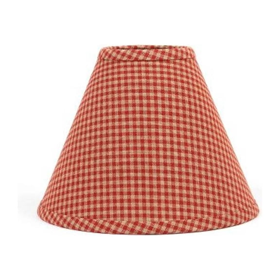 Newbury Gingham Barn Red 10" Bulb Clip Fabric Lamp Shade by Raghu