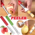 thumbnail image 5 of ¡Campaña con descuento!Pelador de frutas retráctil dos en uno Extractor de núcleos de frutas Corer de pera de acero inoxidable, 5 of 5
