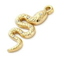 thumbnail image 2 of PVD Vacuum Plating 304 Stainless Steel Rhinestone Pendants Real 18K Gold Plated Snake 30x13x2.5mm Hole: 1.6mm, 2 of 3
