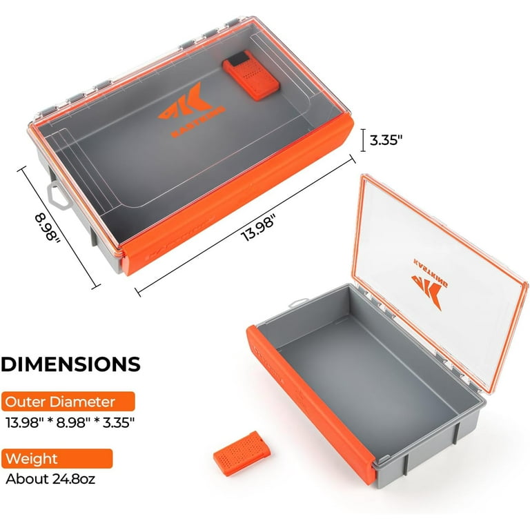 KastKing Waterproof Tackle Box, Fishing Tackle Box Organizer With Exterior  Stickers-HyperSeal 3700*2 Deep Tackle Trays,