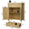 thumbnail image 5 of GIKPAL Sideboard Buffet Cabinet, Kitchen Storage Cabinet with Adjustable Shelves and Drawer, Fluted TV Stand for TVs, Accent Entryway Cabinet for Living Room, Natural Oak Set of 3, 5 of 7