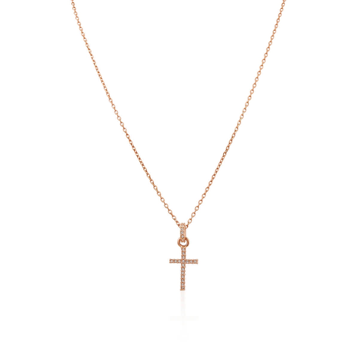 swarovski cross necklace rose gold