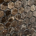 thumbnail image 3 of Emperador Dark Marble Polished 1" Mini Hexagon Mosaic Tile, 3 of 3
