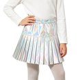 thumbnail image 6 of Girls Cosplay Skirts Holographic Metallic Pleated Mini Skirt Shiny High Waist A-Line Skort For Party Performance, 6 of 8