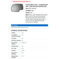 thumbnail image 2 of Left Door Mirror Glass - Compatible with 2000 - 2006 Chevy Suburban 2500 2001 2002 2003 2004 2005, 2 of 2