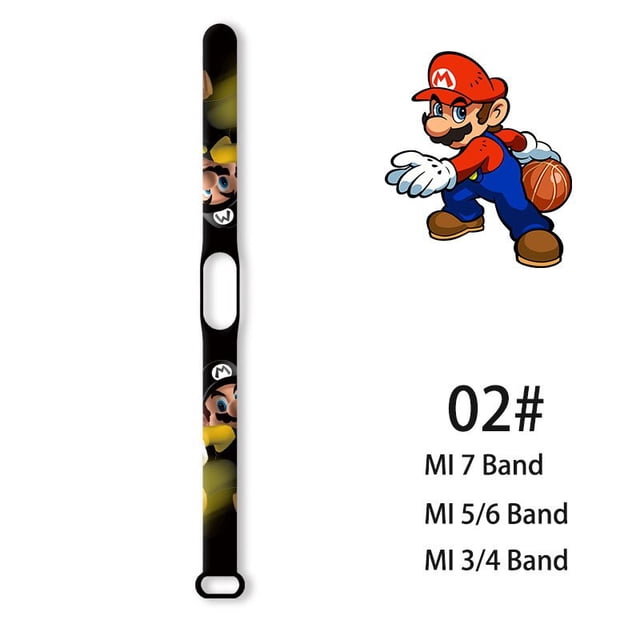 Correa de reloj deportivo impermeable para niños, 8 estilos, dibujos animados de Super Mario Bros, correa de anime, compatible con Xiaomi MI 3, 4, 5, 6/7 Band, regalos de navidad zhangmengya LED
