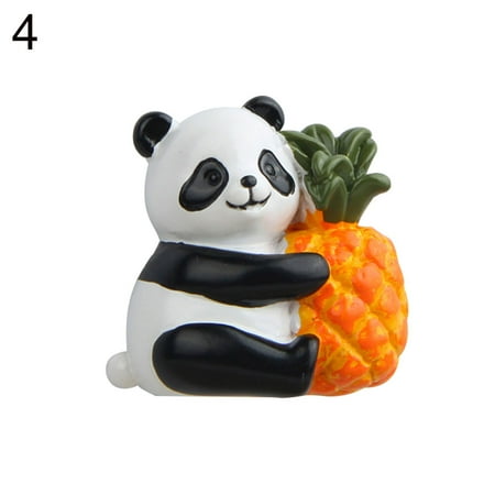 

Prosgs Cartoon Panda Fruit Drink Refrigerator Magnetic Sticker Resin Fridge Home Decor