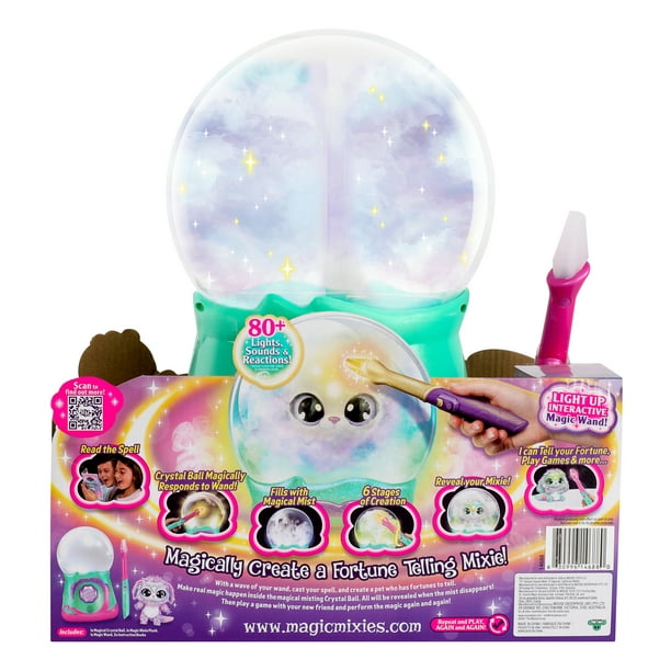 Magic Mixies Sparkle Magic Crystal Ball с эксклюзивной интерактивной 8-дюймовой плюшевой игрушкой Sparkle и более 80 звуков и реакций, электронный питомец, возраст 5+