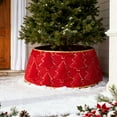 thumbnail image 3 of Christmas Tree Collar Plush Gold-Trimmed Christmas Tree Skirt Decorative Stand,Xmas Tree Ring Skirt Rustic Tree Skirt for Christmas Decor Xmas Holiday Home Party Decorations, 3 of 5