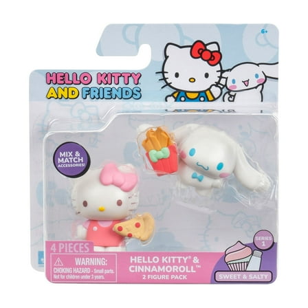 Hello Kitty® and Friends 2 inch Figure Sweet & Salty 2 Figure Pack, Hello Kitty & Cinnamoroll