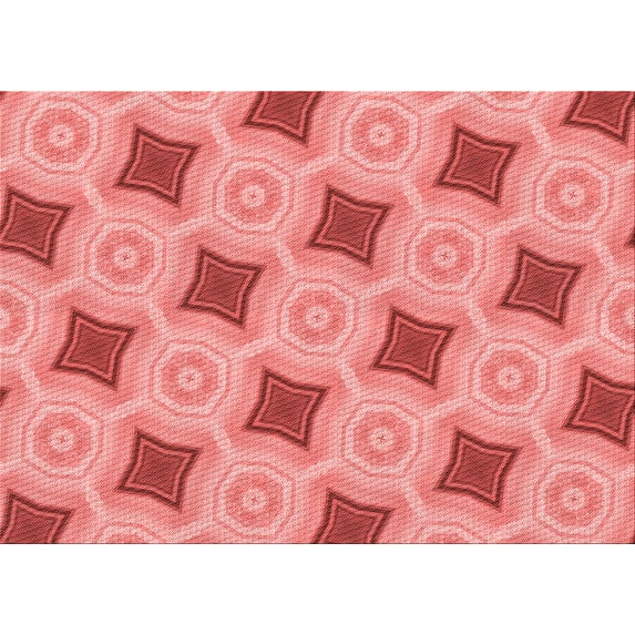 Ahgly Company Indoor Rectangle Patterned Light Coral Pink Area Rugs, 5' x 7'