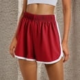 thumbnail image 3 of JoveMarine Athletic Shorts for Women, Running Shorts for Women Solid Elastic Waist - Loose Fit for Yoga Beach, Breathable Lightweight Summer Casual Bottoms with Stretch,Wine L, 3 of 6