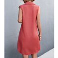 thumbnail image 3 of Vestido Sin Mangas Dividido Verano Con Cuello En V Vestido Sin Mangas Mujer Transpirable Casual Vestido Corto Sin Mangas Dividido Para Fiesta En La Playa Ladrillo Rojo S, 3 of 5
