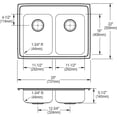 thumbnail image 2 of Elkay LRAD2922555 Gourmet 18 Gauge 29" x 22" x 5.5" Double Bowl Top Mount Kitchen Sink Lustertone, 2 of 7