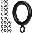thumbnail image 1 of Curtain Ring Metal 28 Pcs 1.0 Inch Inner Diameter with Eyelets Fit Up to 0.8 Inch Rod Large Wire Diameter (Black-28pcs), 1 of 5