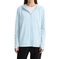 thumbnail image 2 of HAJWOH Women's UPF 50+ Sun Protection Outdoor Lightweight Full Zip Hoodie Jacket Long Sleeve Outdoor Walking Running Hiking Shirt Sky Blue XL, 2 of 5