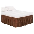 thumbnail image 1 of Bed Skirt with Elastic Wrap Solid Color Soft Fabric Easy Fit for King Queen Full Size Beds Hidden Box Spring Cover Dust Ruffle, 1 of 6