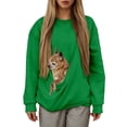 thumbnail image 6 of Trendfront Womens Crewneck Sweatshirt Long Sleeve Pullover With Pet Pocket Front Design Casual Relaxed Fit Everyday Sweatshirt, 6 of 6