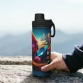 thumbnail image 7 of Haiem Colorful Stone World Printed Sports Insulated Kettle 18oz stainless steel kettle Leak-proof Water Bottle,Double-wall Insulated Bottle for Travel,Sports,Fitness, 7 of 7