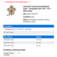 thumbnail image 2 of Automatic Transmission Modulator Valve - Compatible with 1970 - 1971 GMC Jimmy, 2 of 2