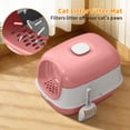 thumbnail image 2 of Cat Litter Box, Fully Enclosed Large Front-Entry Kitty Toilet with Flip-Top Lid, Litter Filter Pedal, Removable Base, 2 of 6
