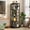 Black, variant on Juiluna Rotating Bookcase - 4-Tier Corner Shelf for Small Spaces, 54" Tall Spinning Organizer with Industrial Metal Frame 360° Narrow Swivel Bookshelves for Living Room, Bedroom, Study, Brown