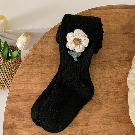 uublik Toddler Girls Leggings Black Winter Leggings Fleece Lined Toddler Kids Basic Full Length Pants, Size 1T-12