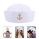 thumbnail image 5 of EeaseMX pieza de sombrero de marinero azul marino, sombrero de cúpula de verano, sombrero de capitán marinero, sombrero de marinero rizado, 5 of 7