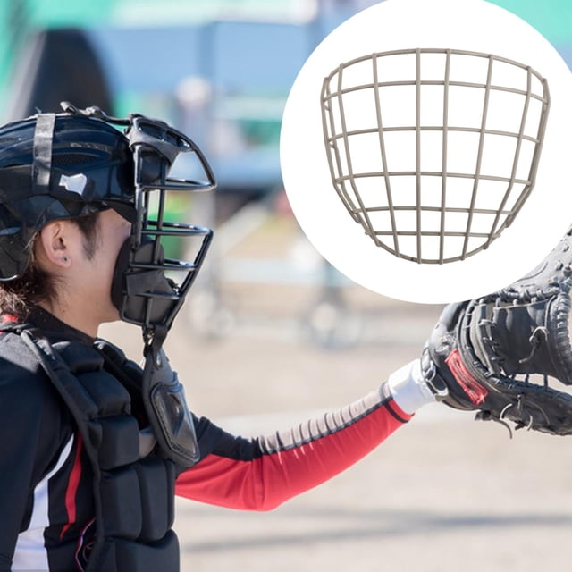 Protector facial de alambre de béisbol, casco de bateo, cubierta facial, escudo de visión amplia, máscara facial de Hockey sobre hielo para deportes 18x175 cm para niños