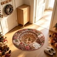 thumbnail image 6 of Round Christmas 3D Visual Effect Doormat – 23.62in Non-Slip Absorbent Entryway Mat, Stain Resistant Polyester, Holiday Welcome Mat, 6 of 6