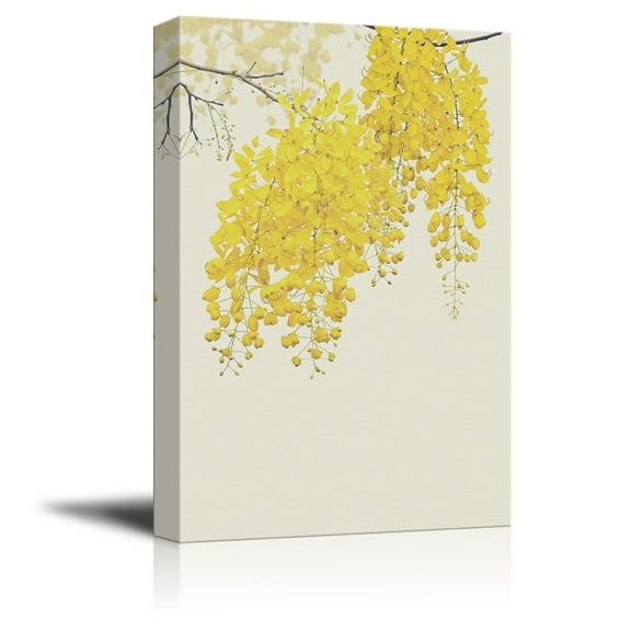 wall26 Canvas Wall Art - Small Yellow Flowers Blooming in Spring - Giclee Print Gallery Wrap Modern Home Art Ready to Hang - 32x48 inches