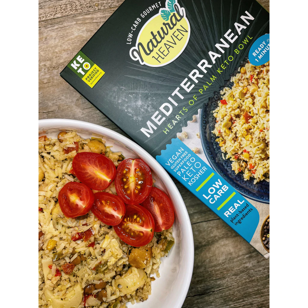 Keto Bowl Ready Meal Hearts of Palm by Natural Heaven - Mediterranean Size: 3-Pack