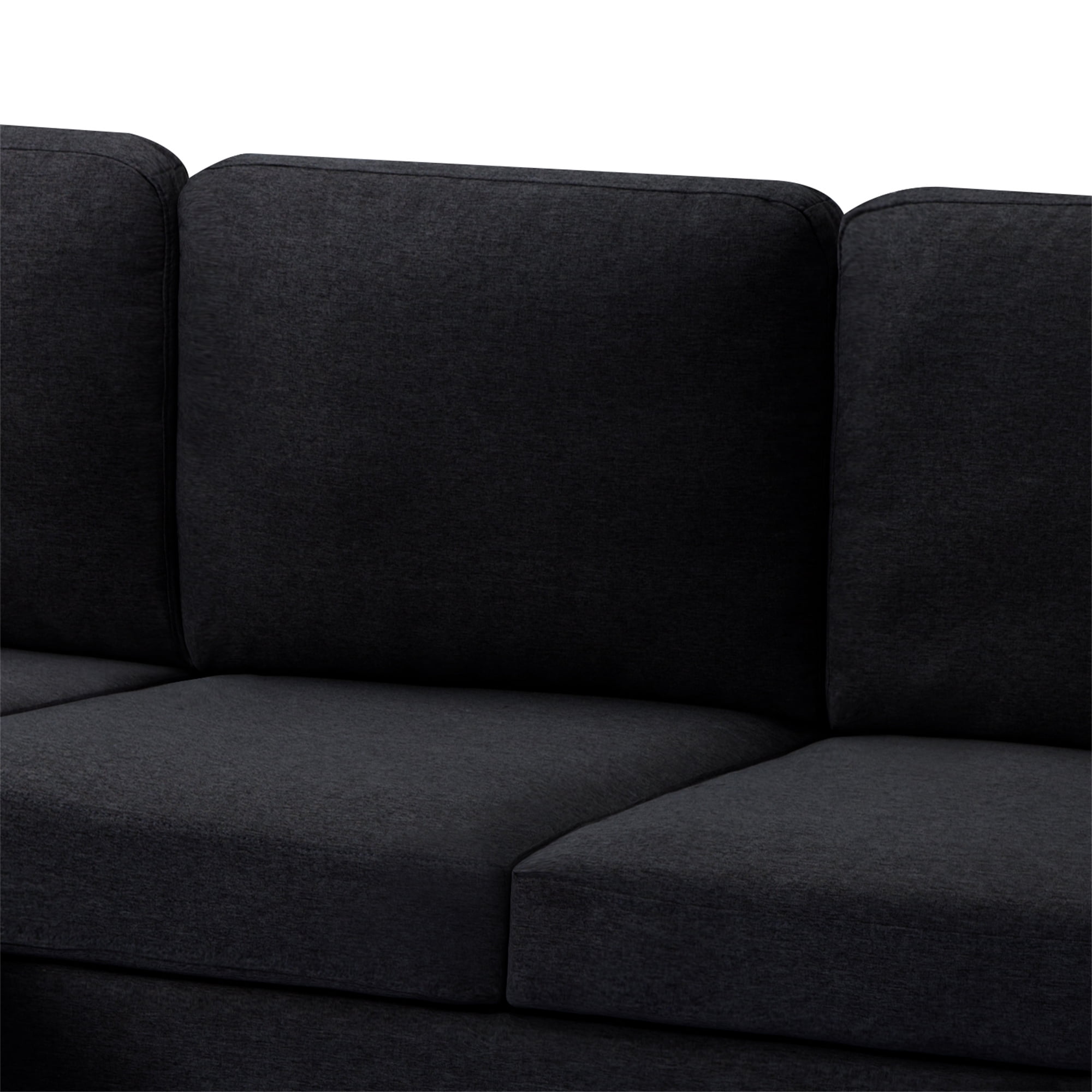 Aukfa Sectional Sofa, L Shaped Couch with Left Facing Chaise for Living Room, Apartment, Black