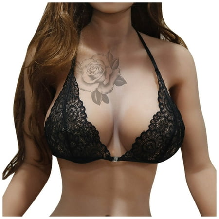 

QENGING Lingerie for Women Sexy Plus Size Vest Crop Wire Free Bra Lace Underwire Sexy V-Neck Underwear Deals of The Day