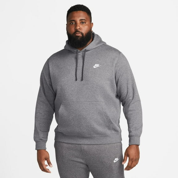 Big & Tall Nike Sportswear Club Fleece Pullover Hoodie Color: Charcoal Heather Size: XL TALL