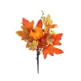 thumbnail image 2 of Artificial Maple Leaf Sprig, Fall Thanksgiving Halloween Decor, Realistic Plastic Leaves for Tabletop Centerpiece Party Decor(A), 2 of 4