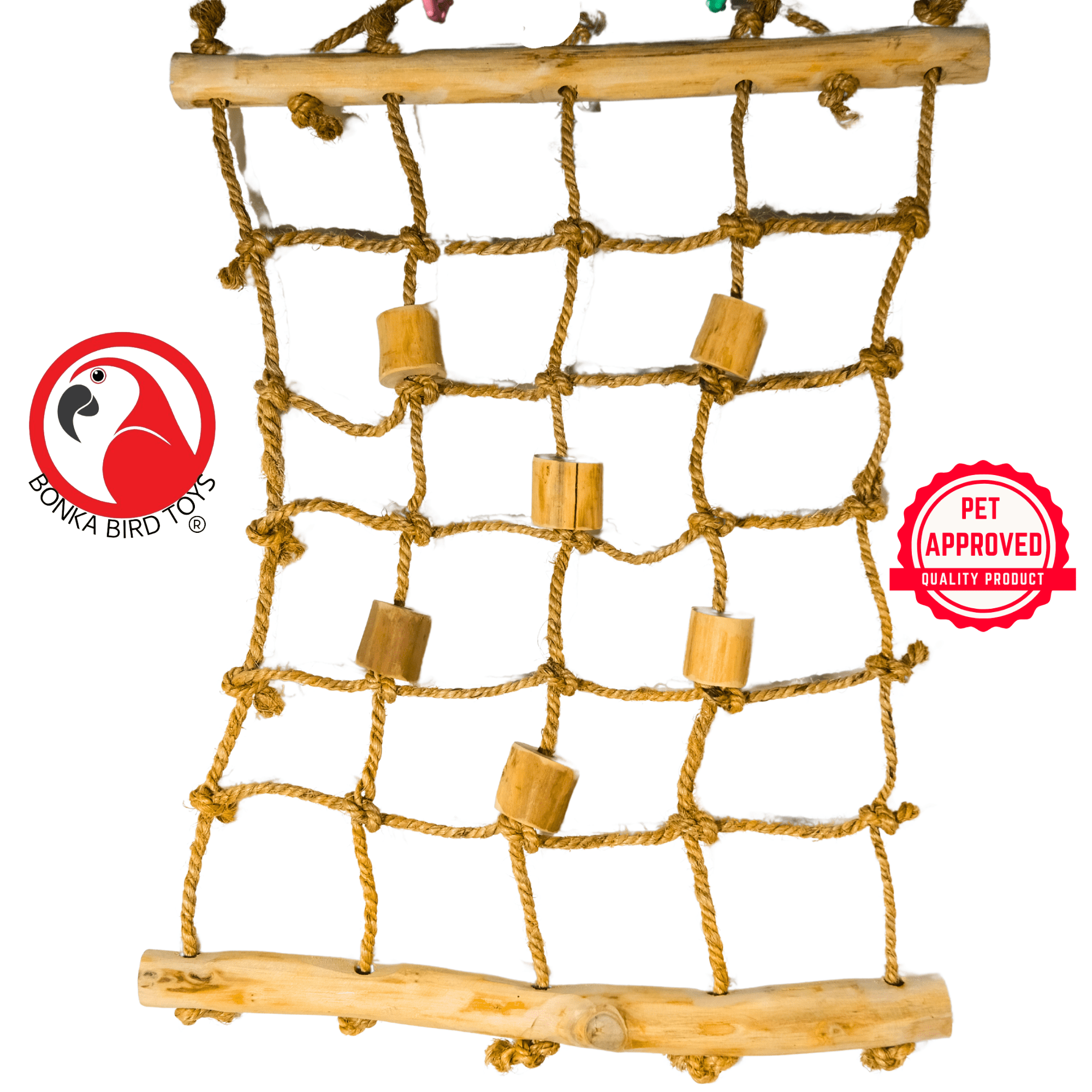 Bonka Bird Toys 2656 Large Hemp Java Cargo Net Rope Ladder Play Gym Parrot Toy