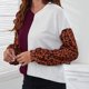 thumbnail image 5 of Moda mujer Casual manga larga estampado leopardo Patchwork señoras Tops sudaderas Fridja FKASFK3797, 5 of 6