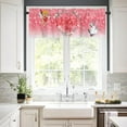 thumbnail image 2 of Curtain Valances for Windows, Happy Valentine''s Day Gnome Ombre Pink Texture Rod Pocket Valance Window Treatments Short Curtains for Kitchen Bathroom Living Room 54 x 18 Inches, 1 Panel, 2 of 6